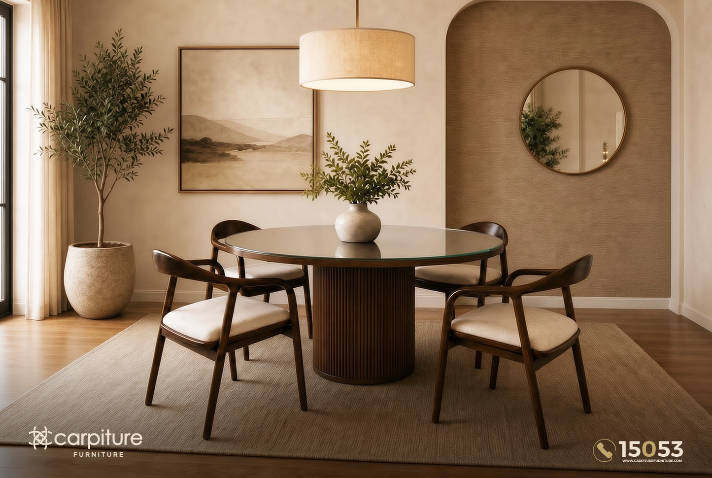 Kerry Red Beech Wood Dining Set