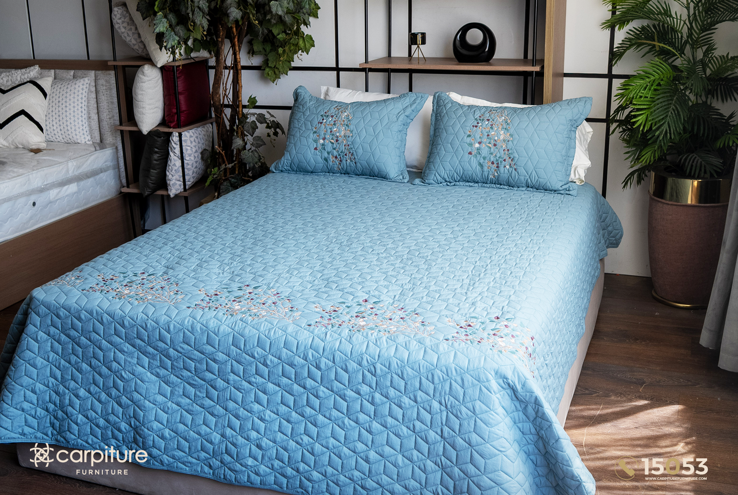 Acacia Quilted Cotton Bedspread Set 3 Pieces