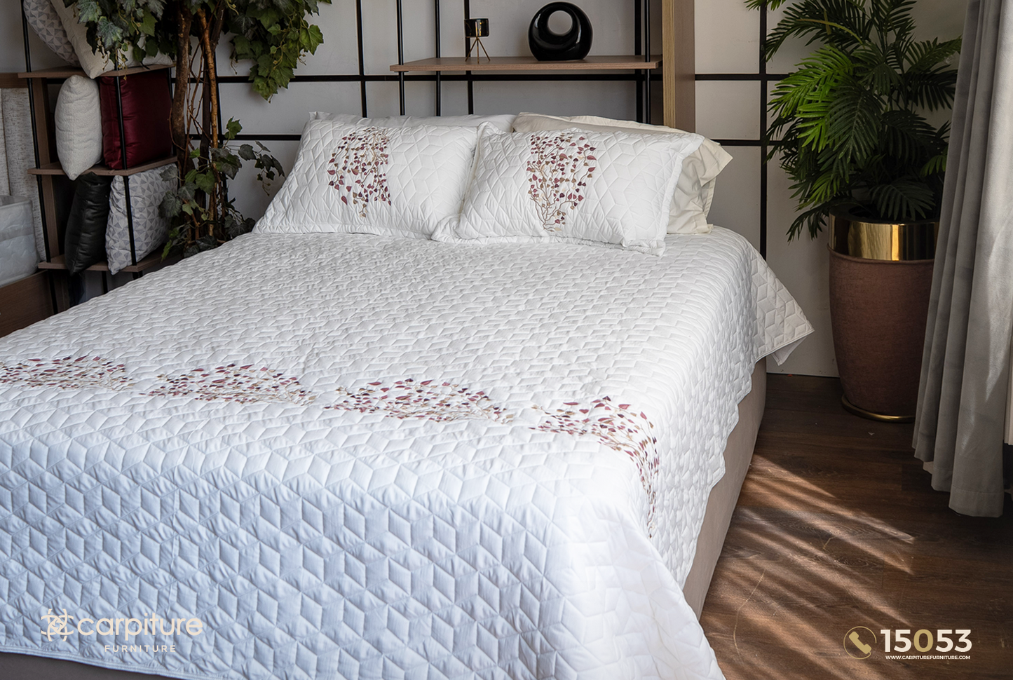 Acacia Quilted Cotton Bedspread Set 3 Pieces