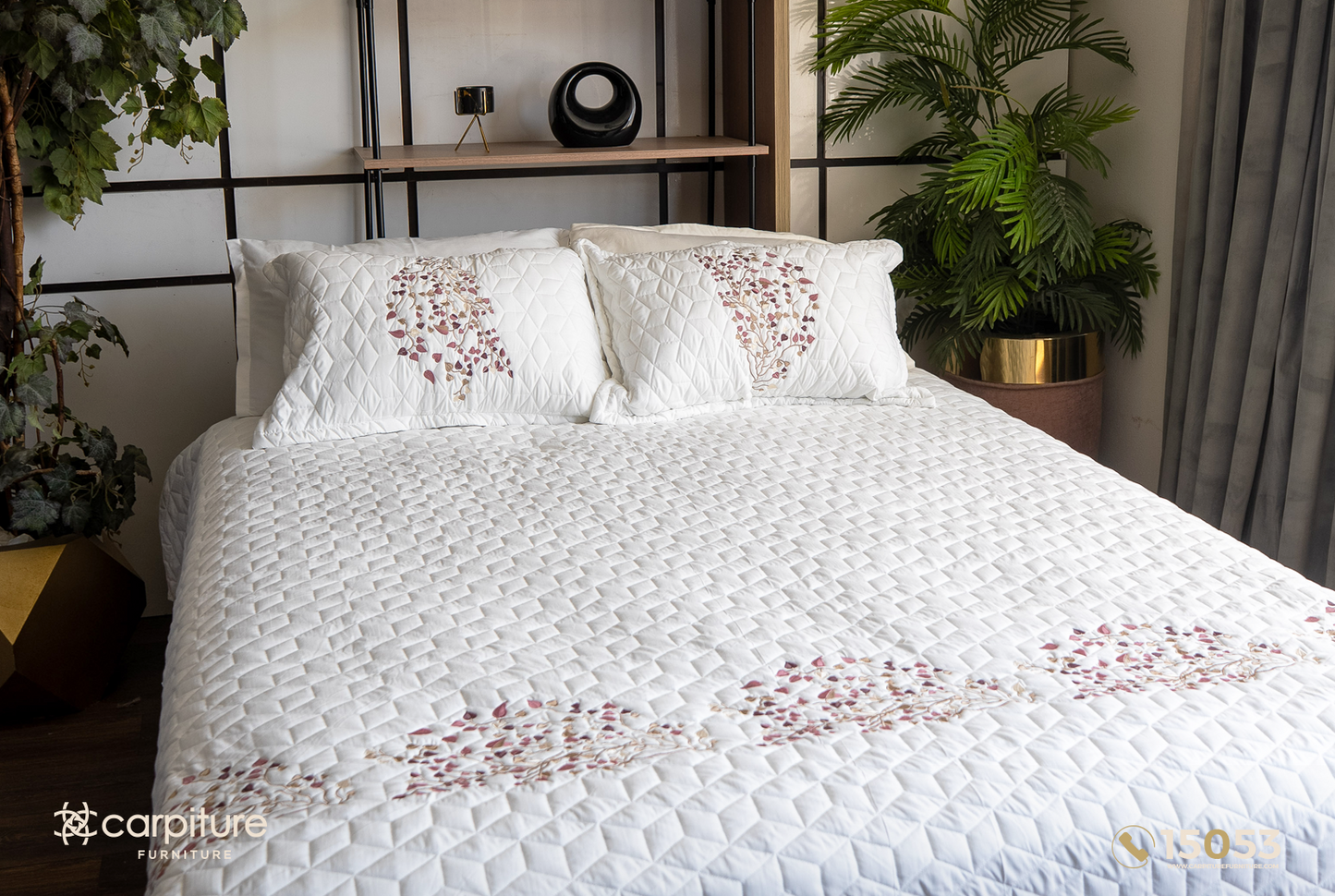 Acacia Quilted Cotton Bedspread Set 3 Pieces