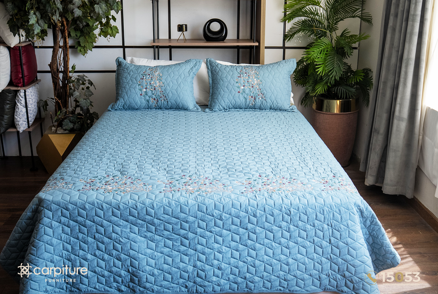Acacia Quilted Cotton Bedspread Set 3 Pieces