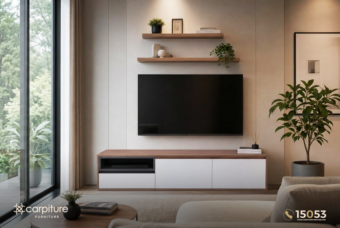 وحدة تلفزيون مودرن بتصميم عملي - T2