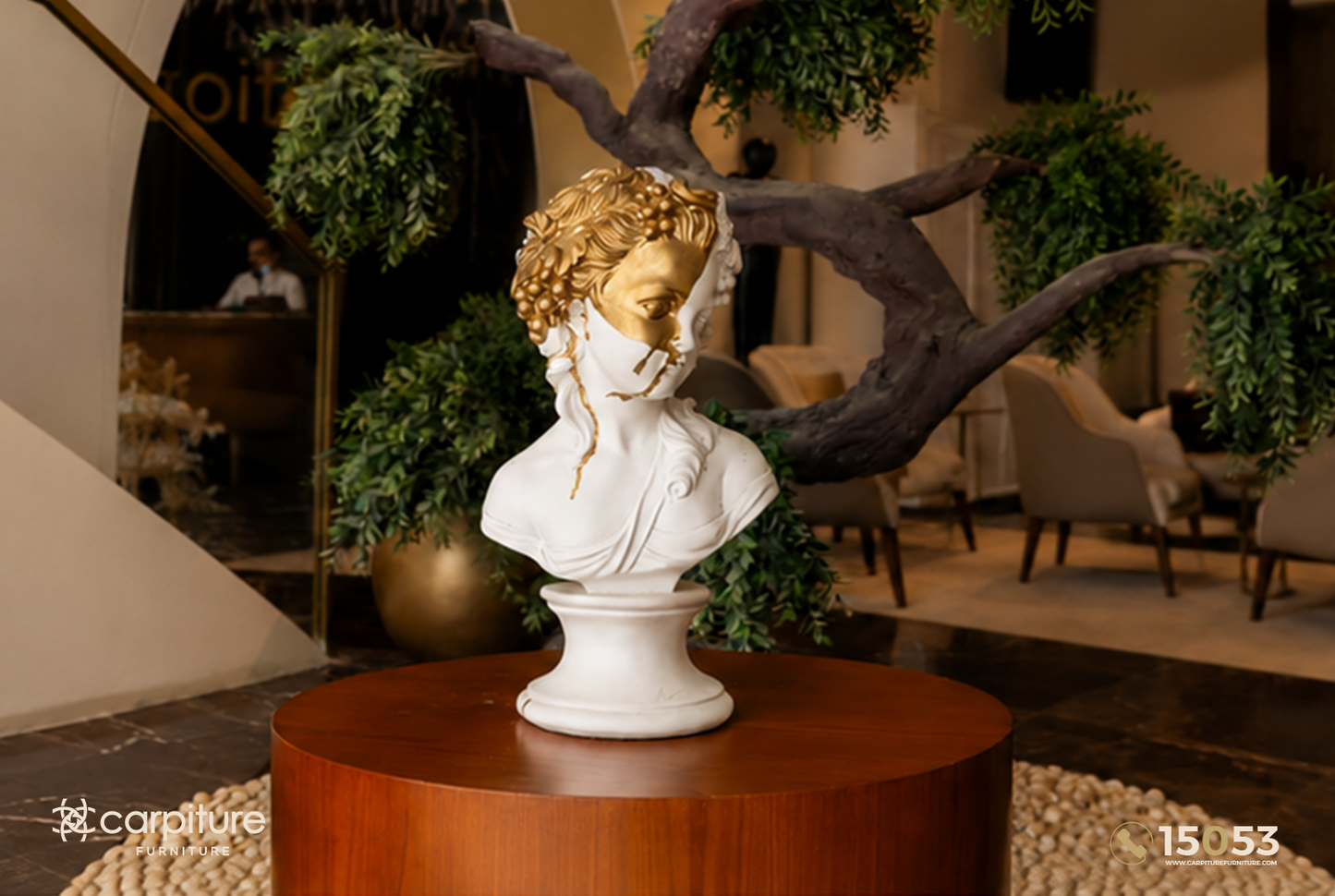 White Lady Head Statue
