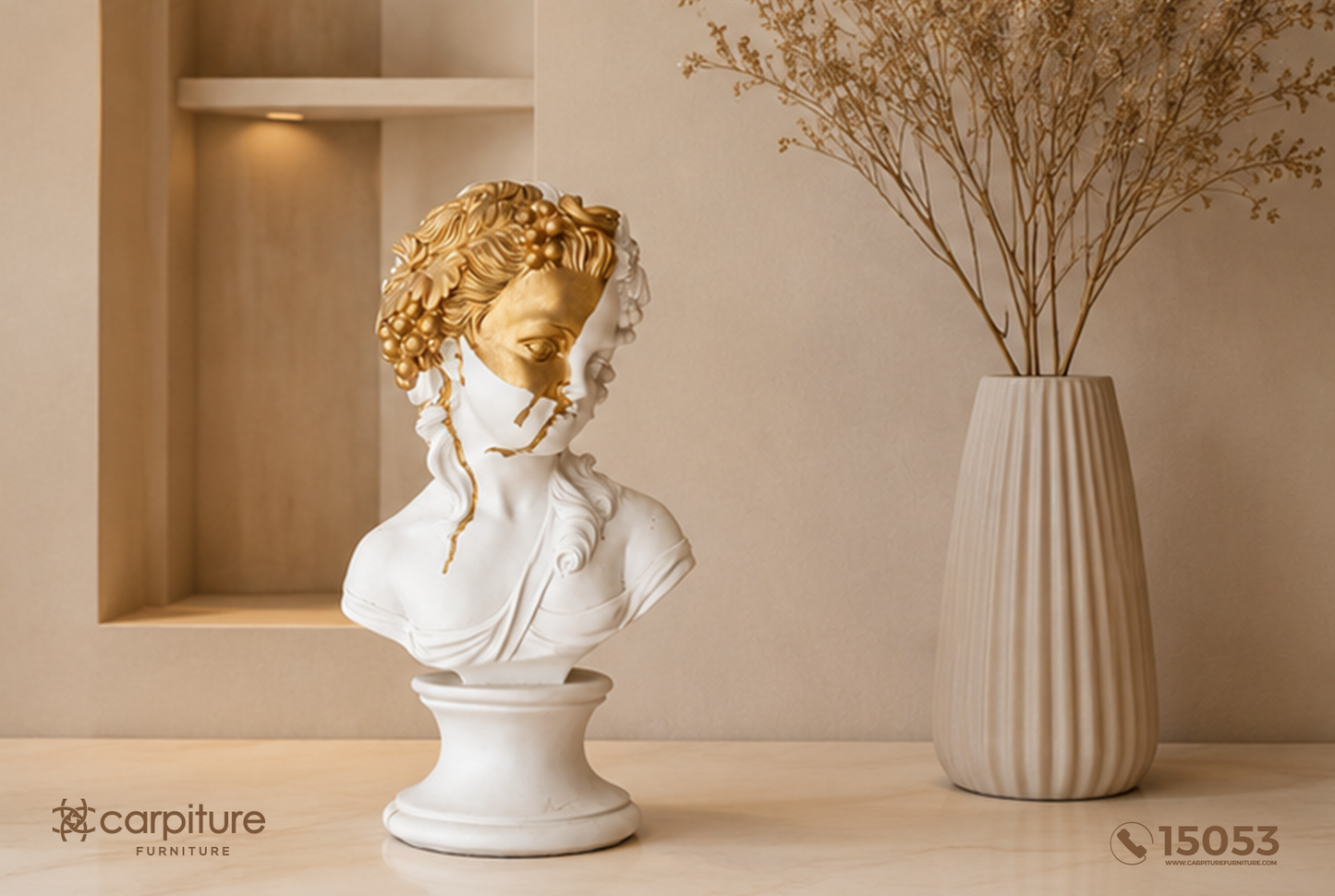 White Lady Head Statue