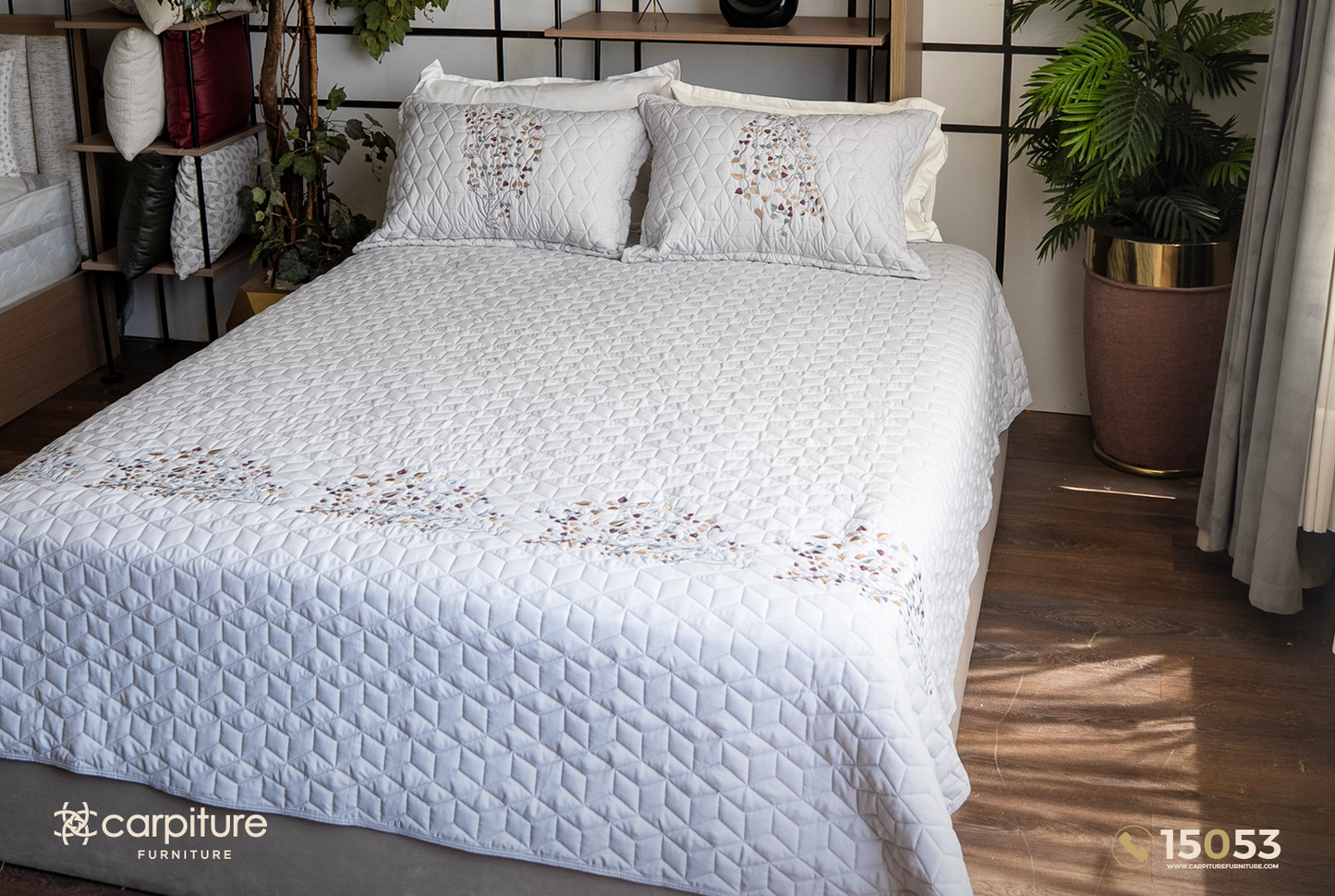 Acacia Quilted Cotton Bedspread Set 3 Pieces
