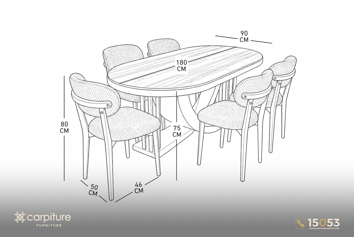 Viola Dining Set – Dining Table with 6 Chairs