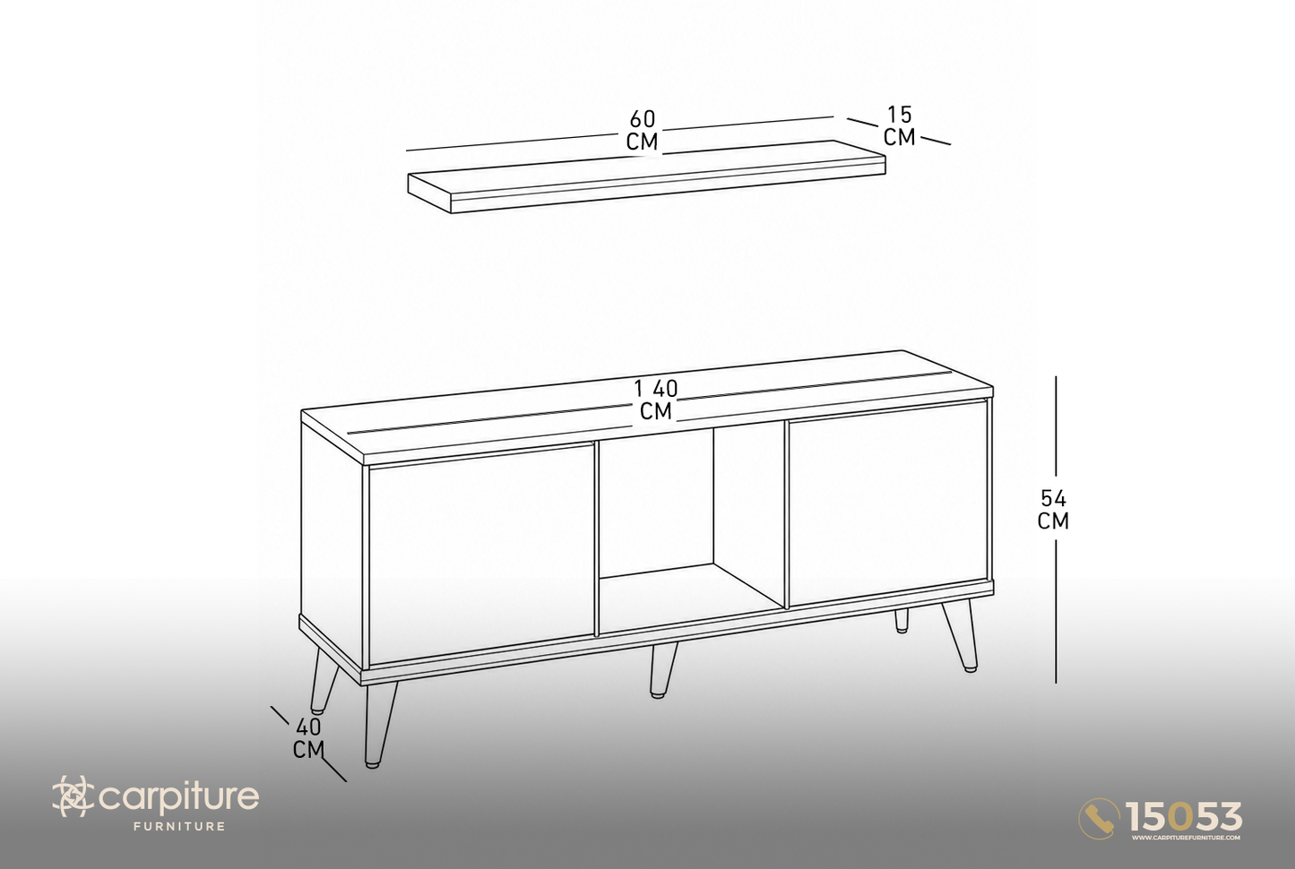 وحدة تلفزيون مودرن بتصميم عصري - T3