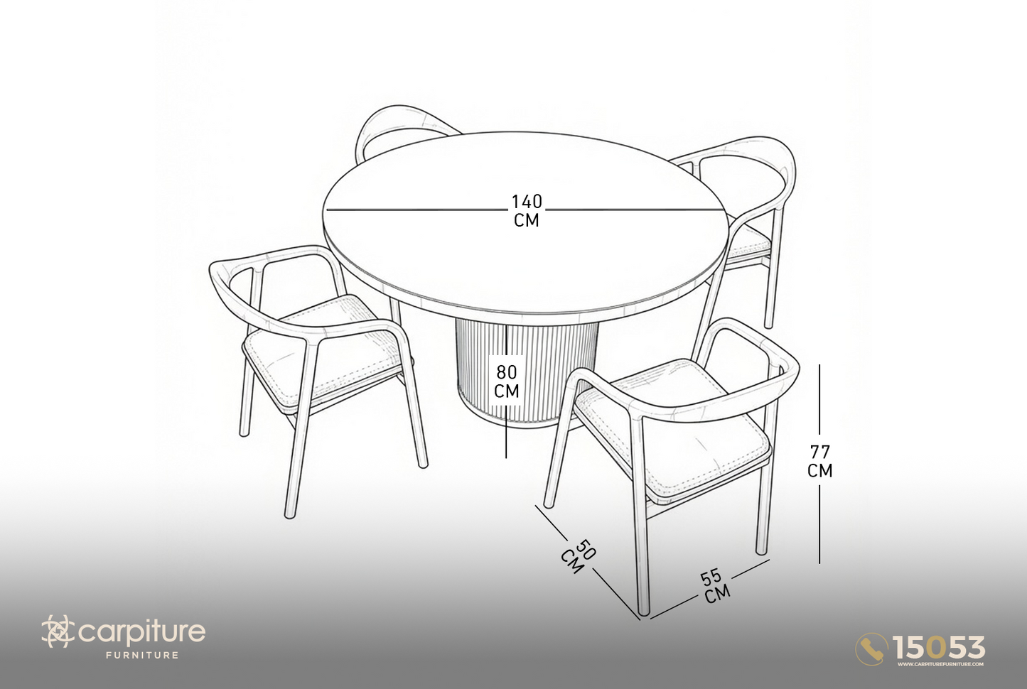 Kerry Red Beech Wood Dining Set
