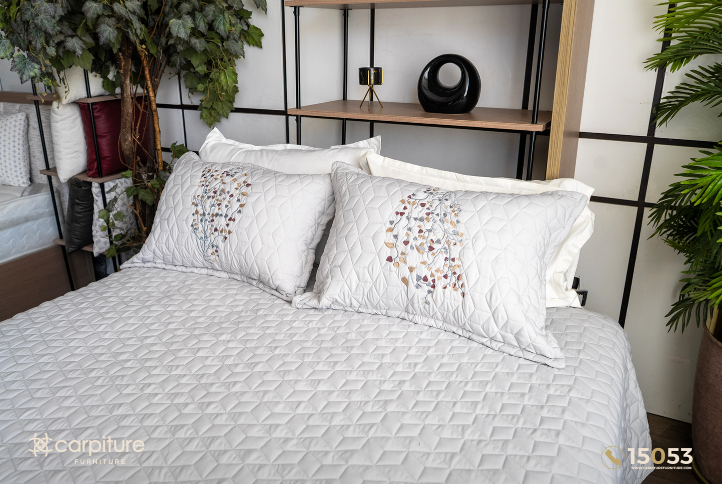 Acacia Quilted Cotton Bedspread Set 3 Pieces