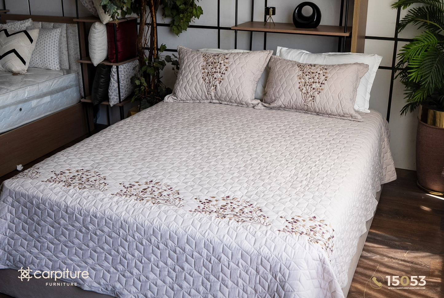 Acacia Quilted Cotton Bedspread Set 3 Pieces