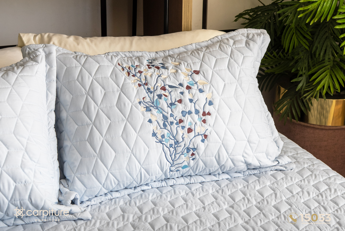 Acacia Quilted Cotton Bedspread Set 3 Pieces