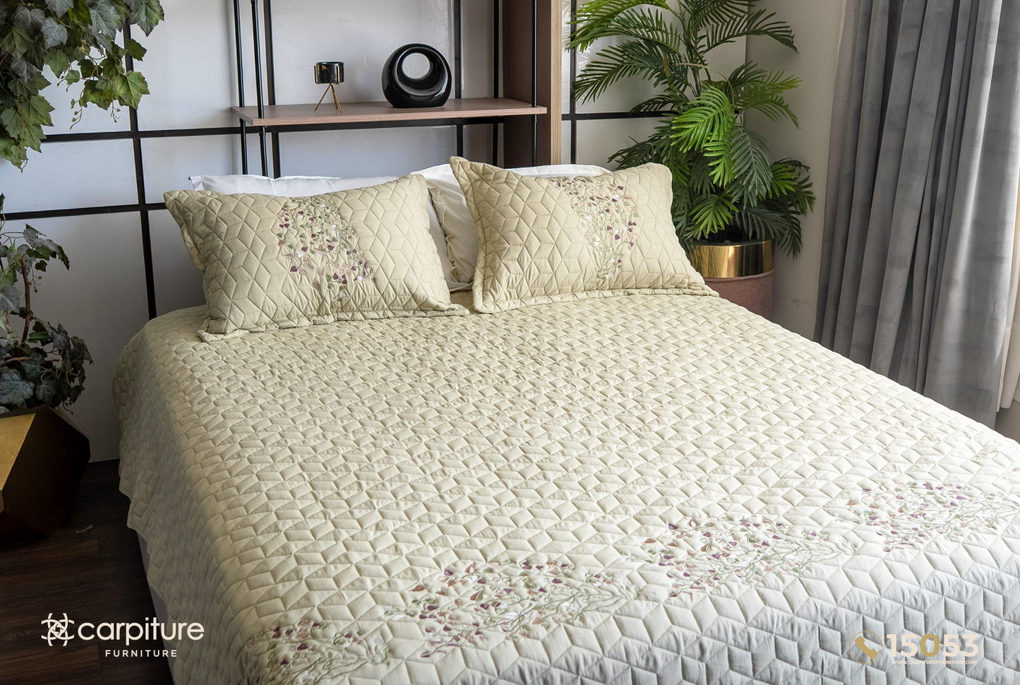 Acacia Quilted Cotton Bedspread Set 3 Pieces