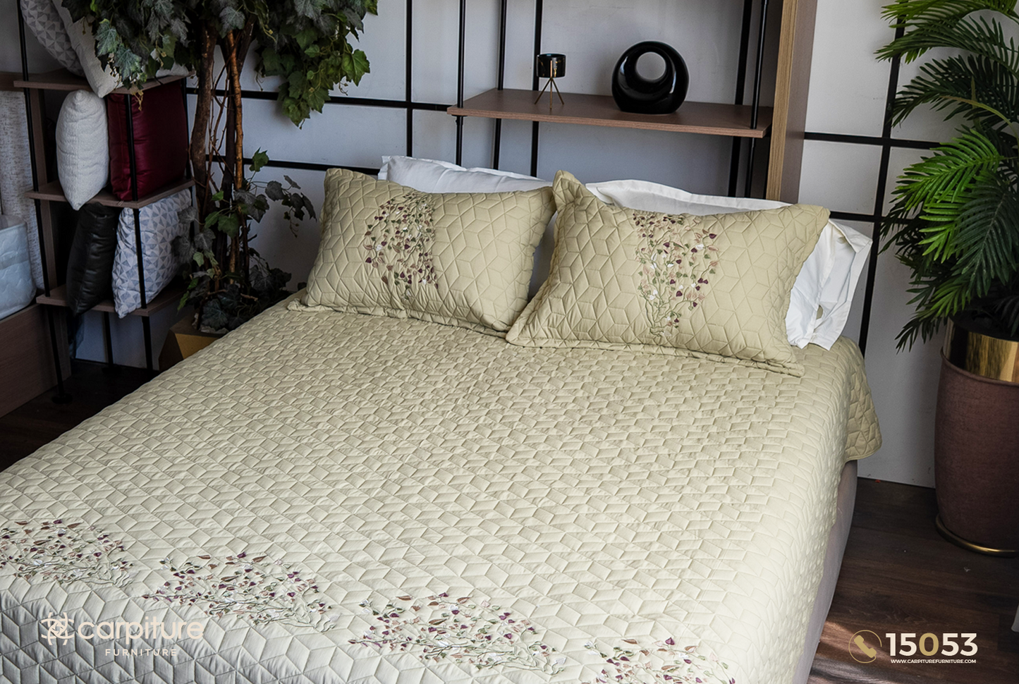 Acacia Quilted Cotton Bedspread Set 3 Pieces