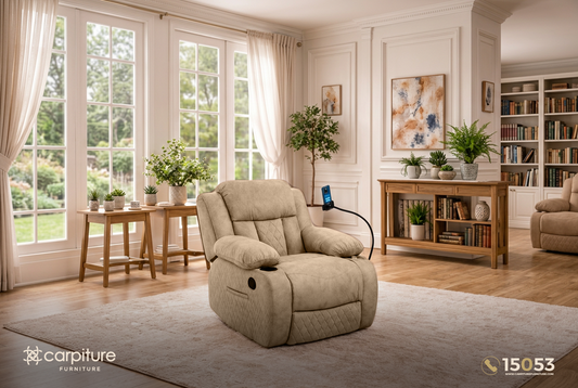 Multi-Function Recliner Lazy Boy Chair - Light brown