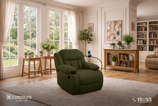 Multi-Function Recliner Lazy Boy Chair - Olive