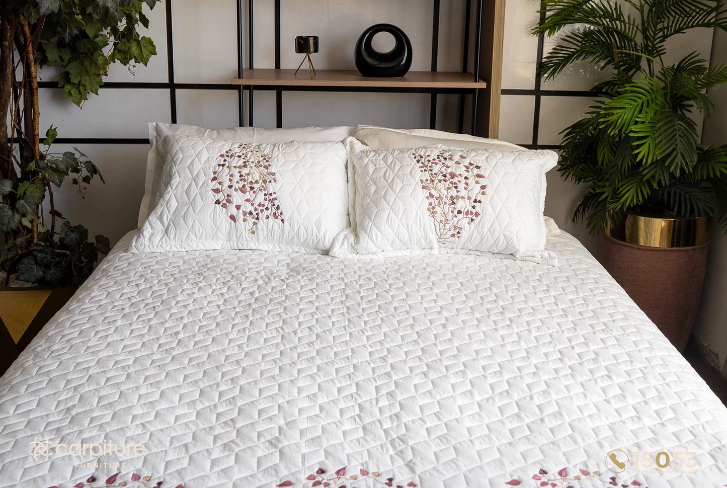 Acacia Quilted Cotton Bedspread Set 3 Pieces