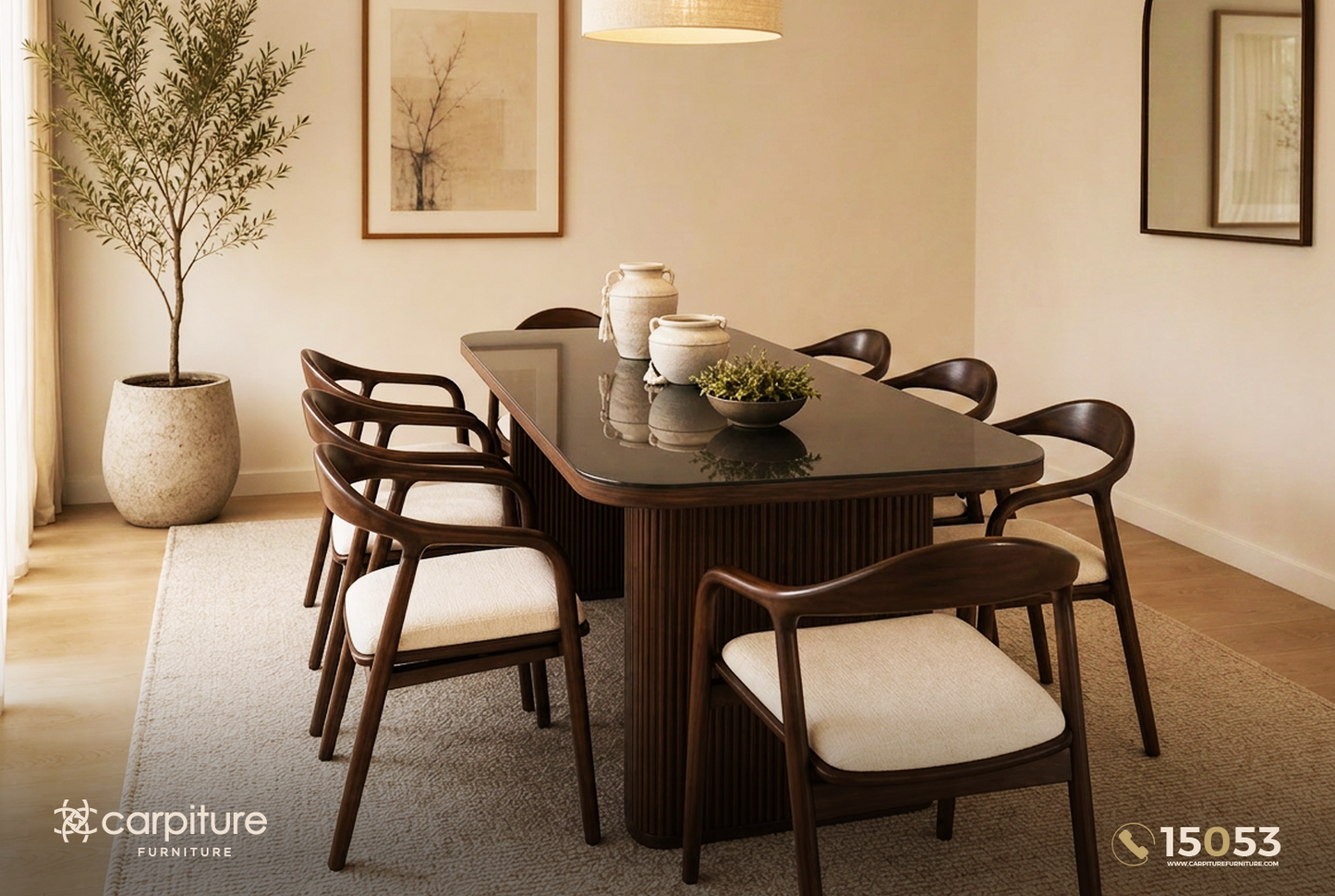 Kayla Red Beech Wood Dining Set