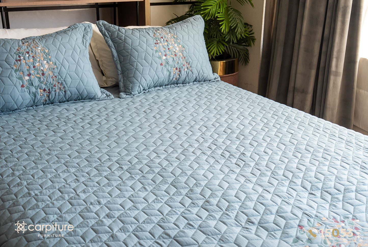 Acacia Quilted Cotton Bedspread Set 3 Pieces