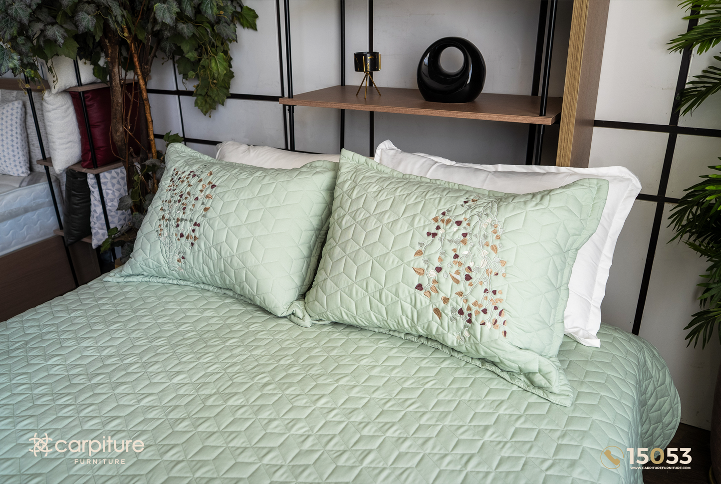 Acacia Quilted Cotton Bedspread Set 3 Pieces