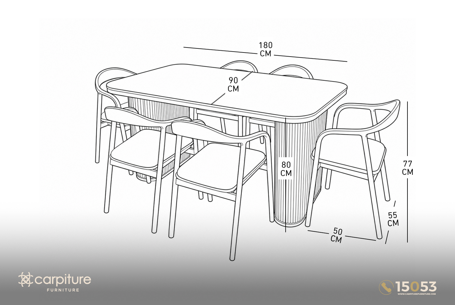 Kayla Red Beech Wood Dining Set