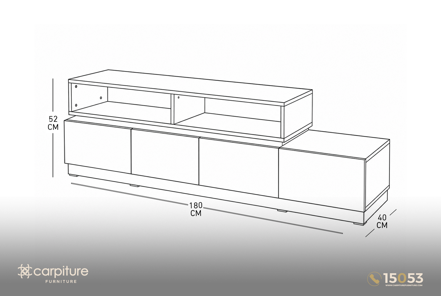 وحدة تلفزيون مودرن بتصميم عملي - T4