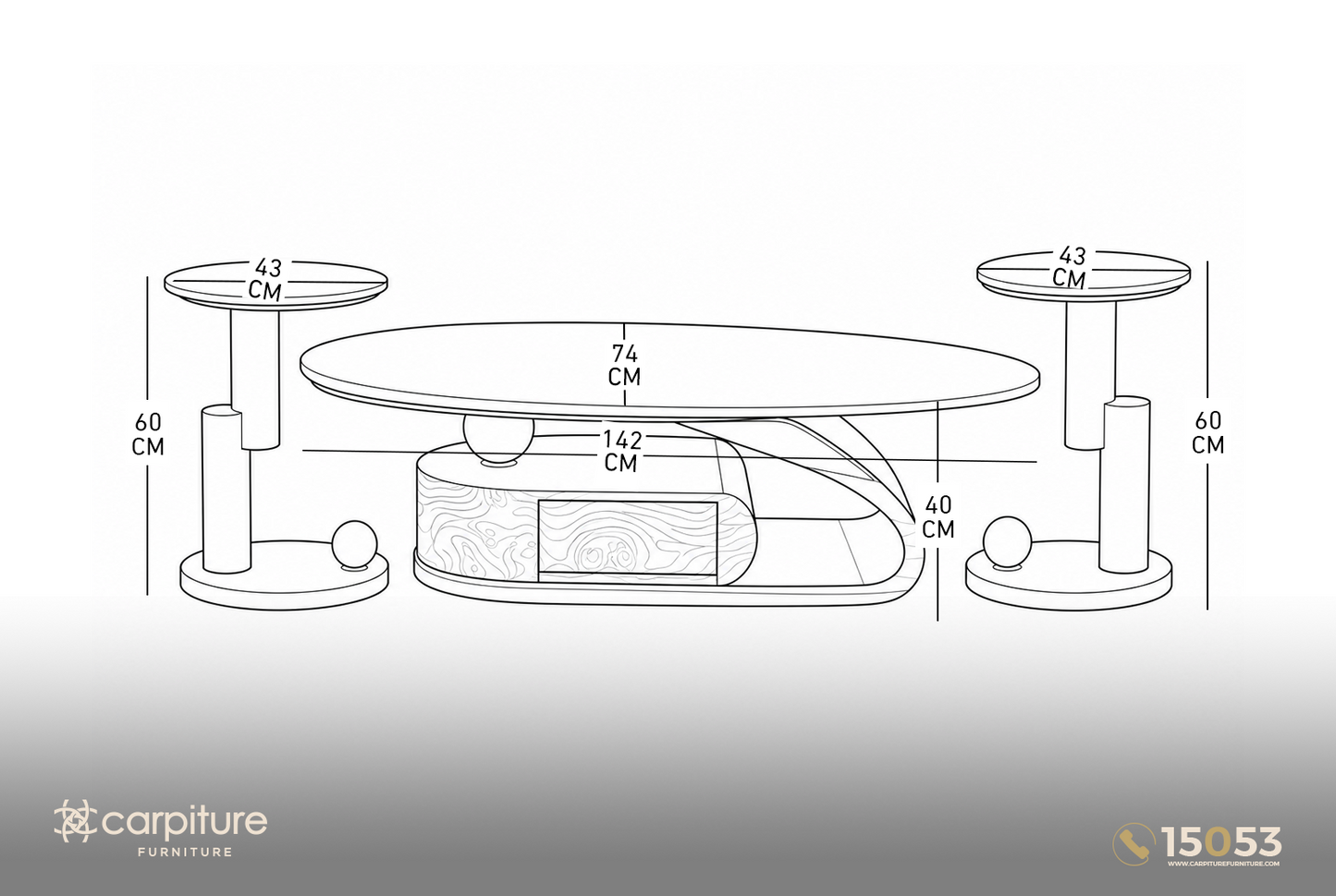 Modern Coffee Table Set -Lauren