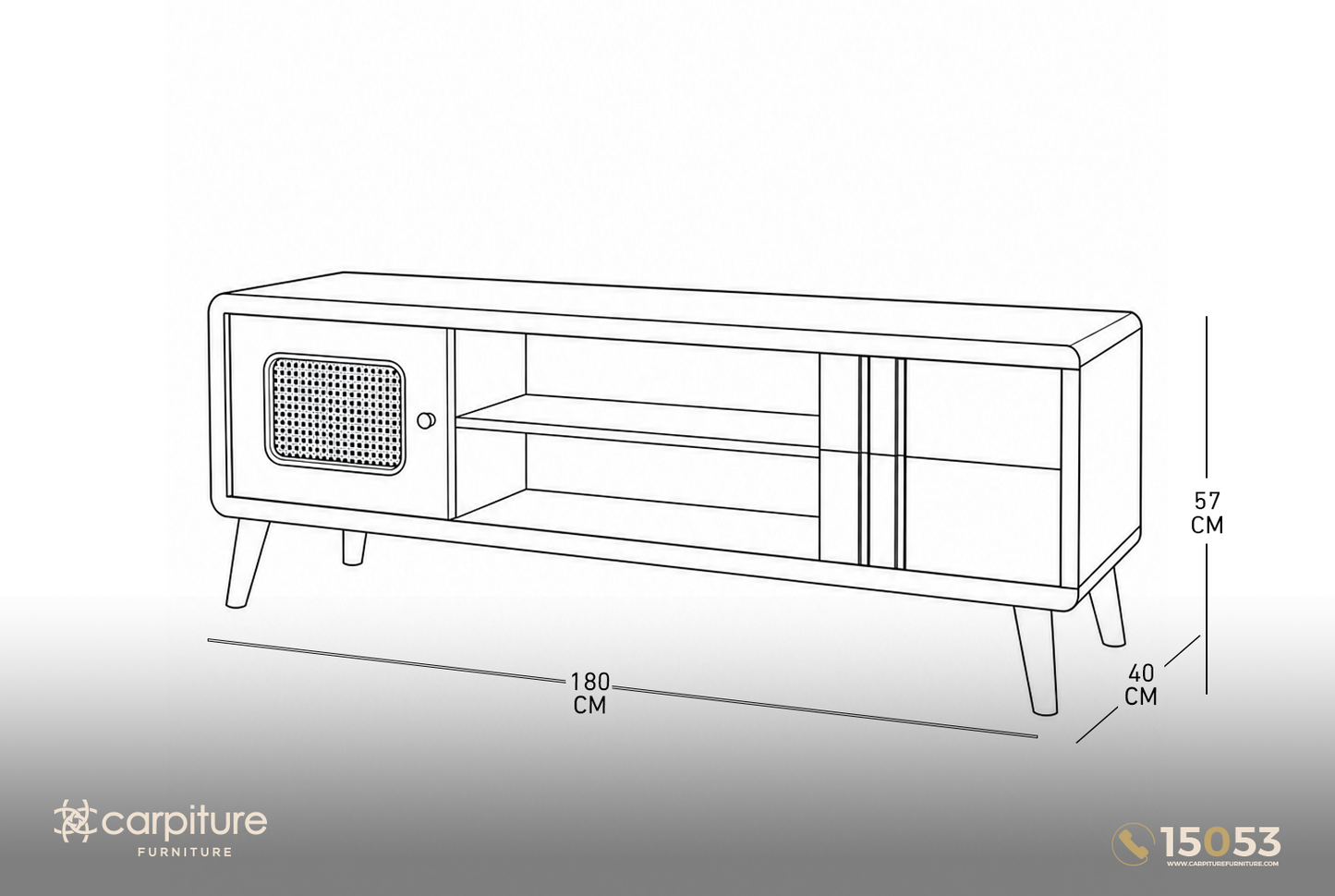 وحدة تليفزيون مودرن بتصميم عملي وأنيق - TV-5000606