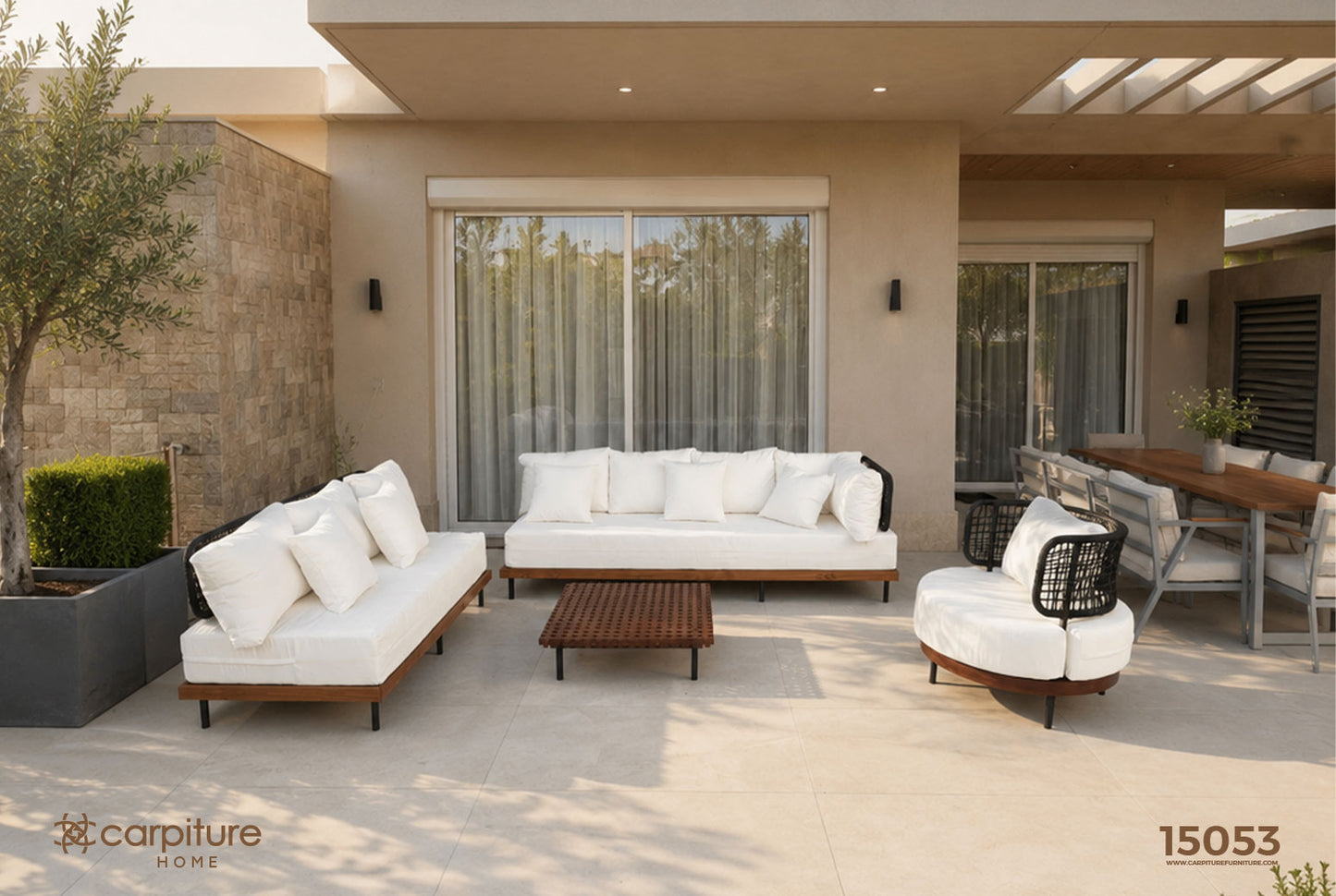 Backless Outdoor Corner Sofa