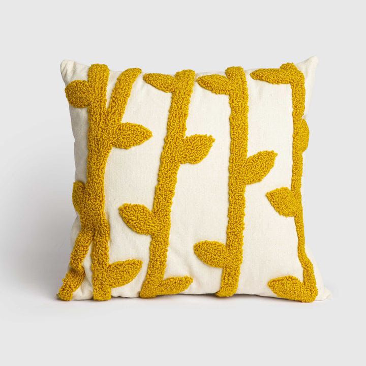 YELLOW TREE TUFTED CUSHIION