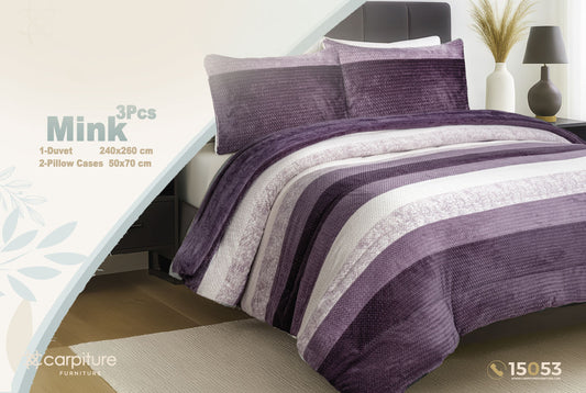 Flannel Mink Comforter Set 3 Pieces