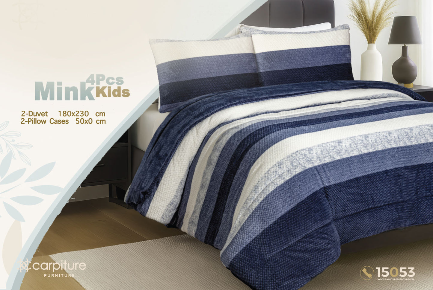Kids Flannel Mink Comforter Set 4 Pieces