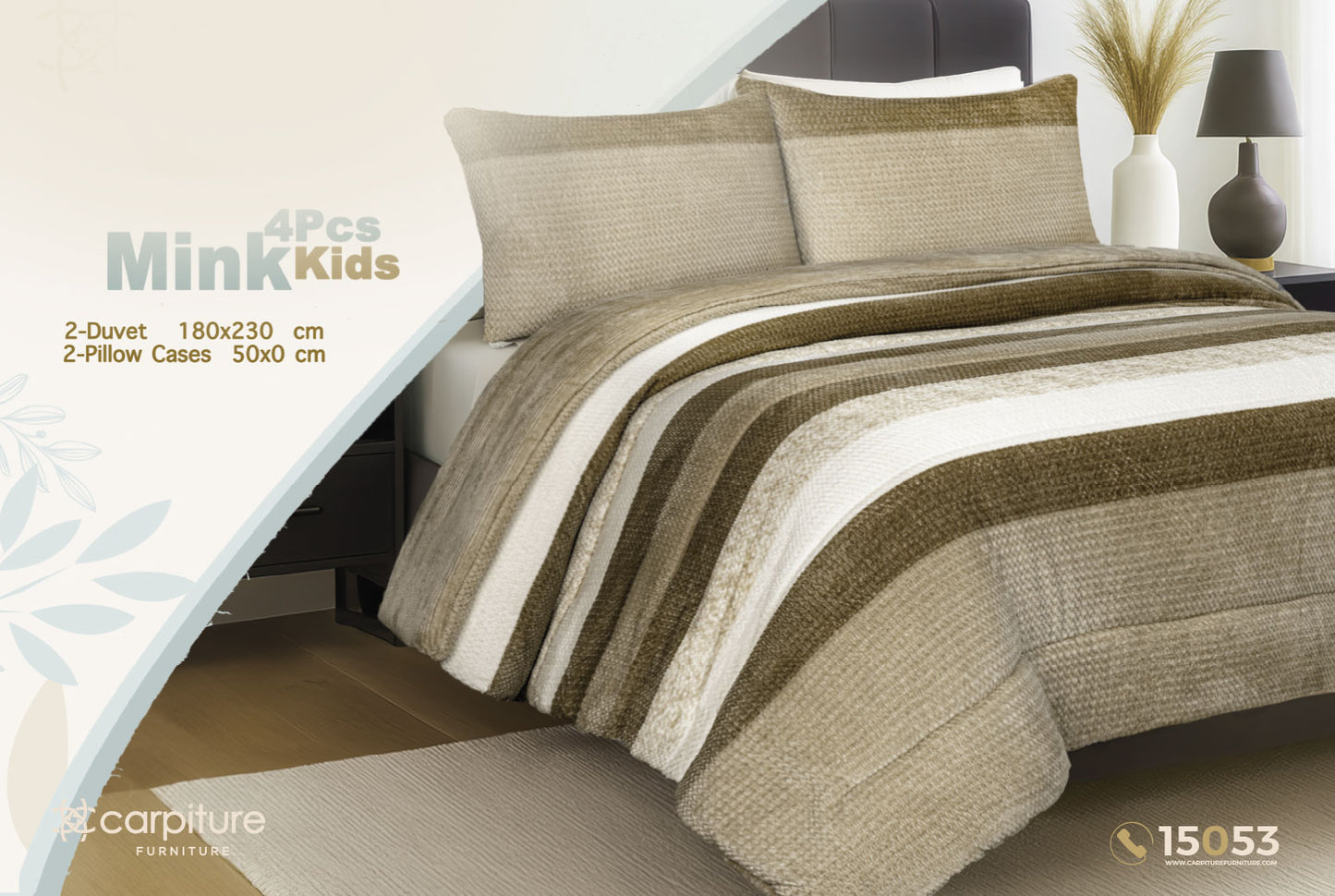 Kids Flannel Mink Comforter Set 4 Pieces