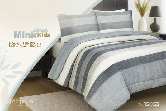 Kids Flannel Mink Comforter Set 4 Pieces